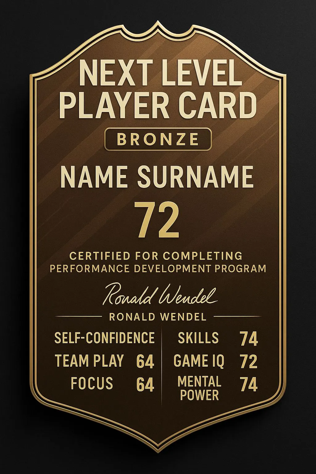 Bronze Player Card